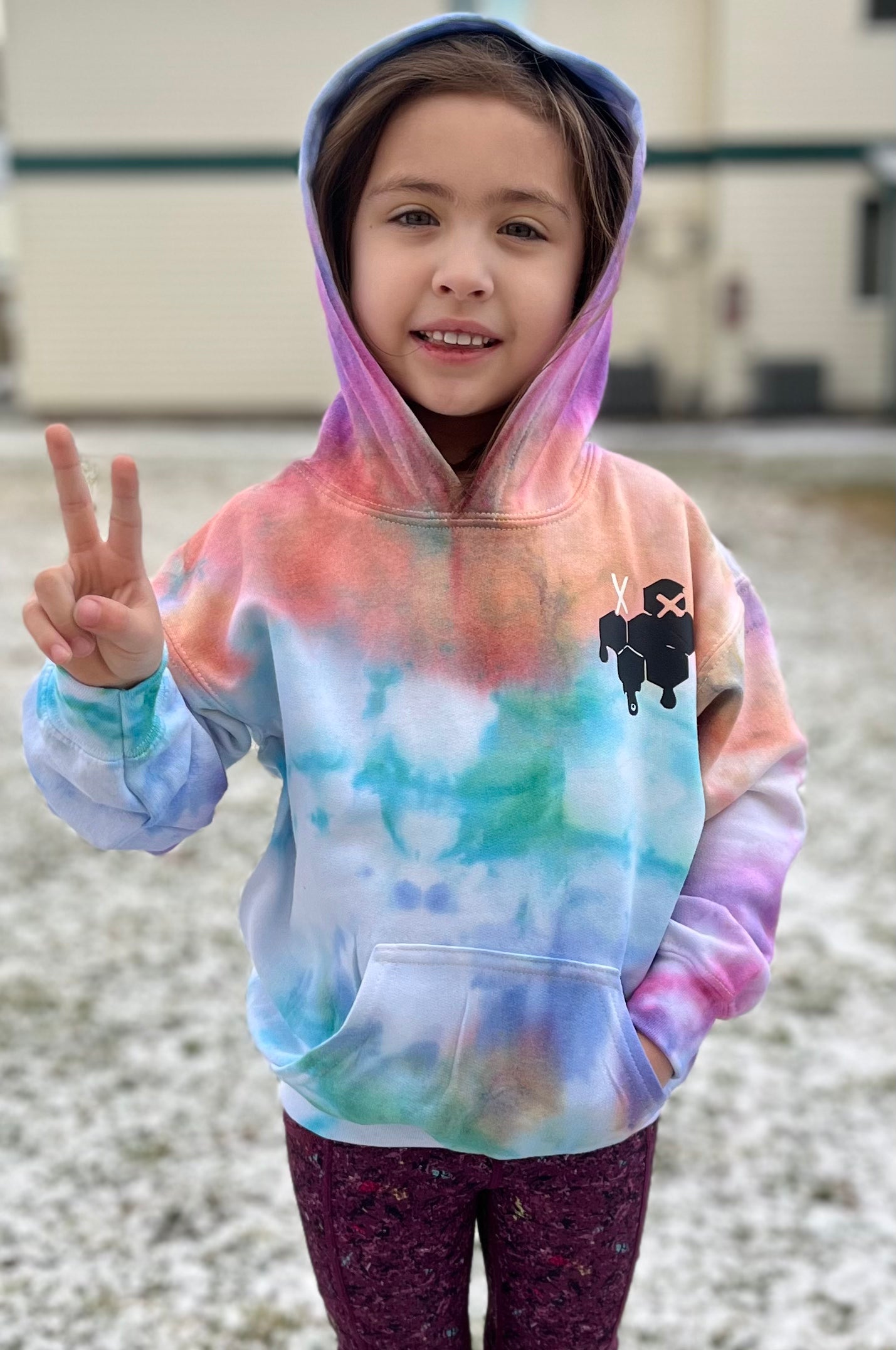 Honeycomb Drip Children's Tie-Dye Hoodies